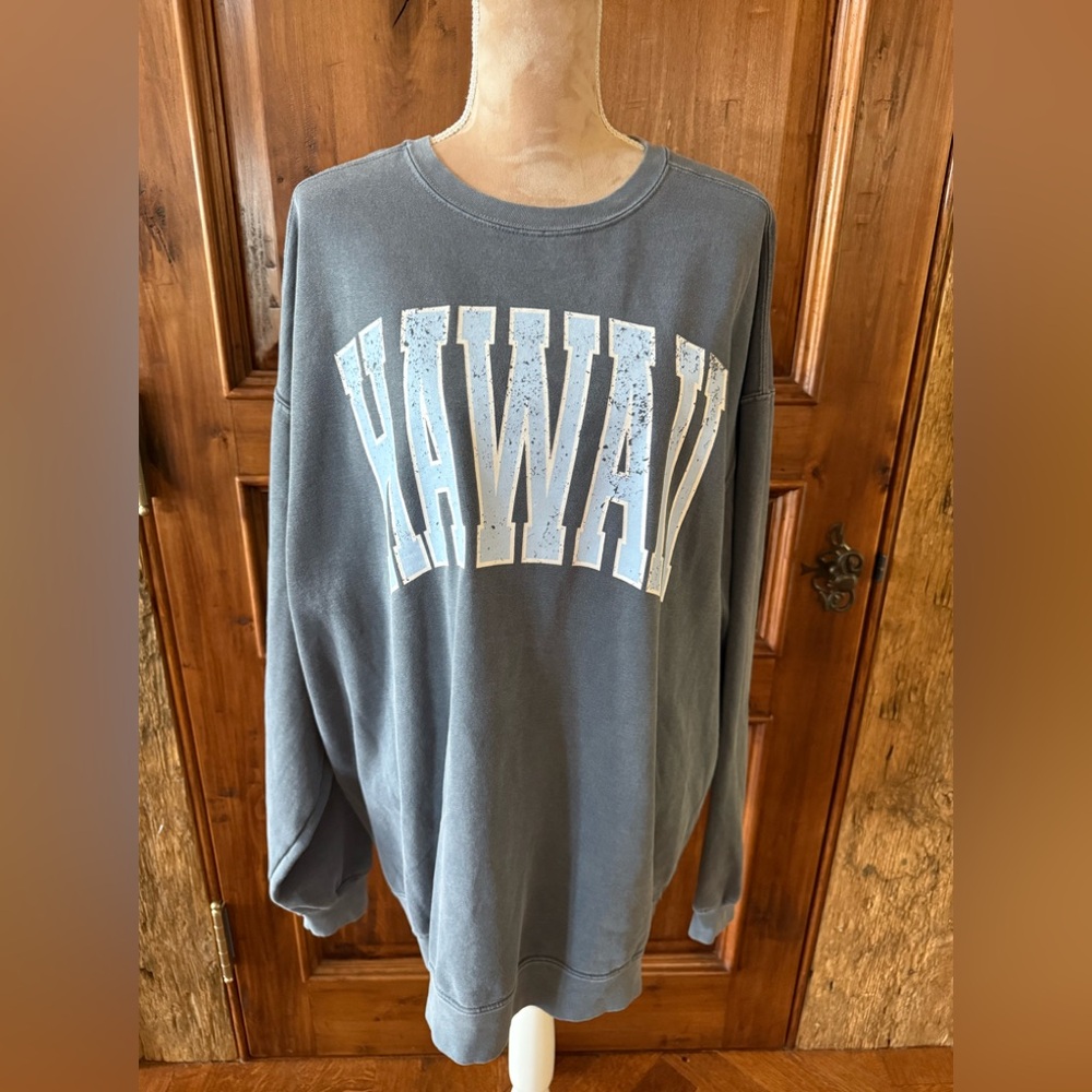 SUNKISSED COCONUT- HAWAII - Comfort Colors Heather Gray Sweatshirt- NEVER WORN.